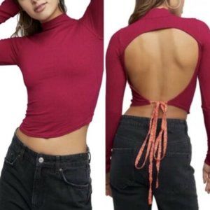 Free People Edge of Town Open Back Night Out Crop Top Medium NWT